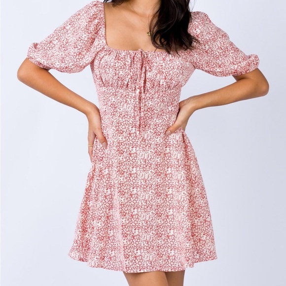 Princess Polly Pink Puff Sleeve Mini 